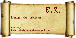 Baig Kerubina névjegykártya